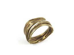Patineret bronze justerbar ring – organisk skulpturel