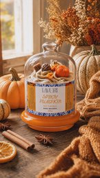 CREATIVE Vela de postre de calabaza picante, aroma a canela hecha a mano Duftkerze