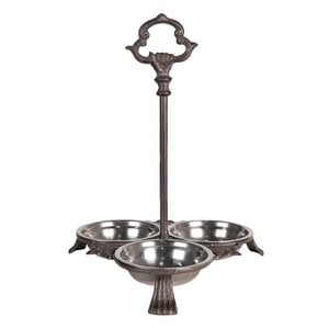 Food bowl dog 3x500 ml brown iron food bowl cat