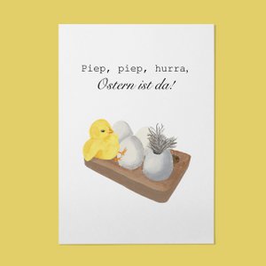 Karte - Piep, piep, hurra, Ostern ist da!