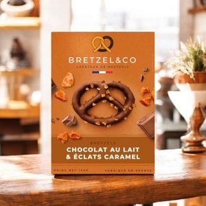 Bretzel melkchocolade - karamelscherven