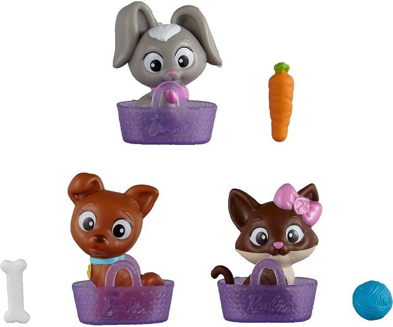 Barbie Mini-Figurines Pets 3 Assorted with accessories 8x11.5cm
