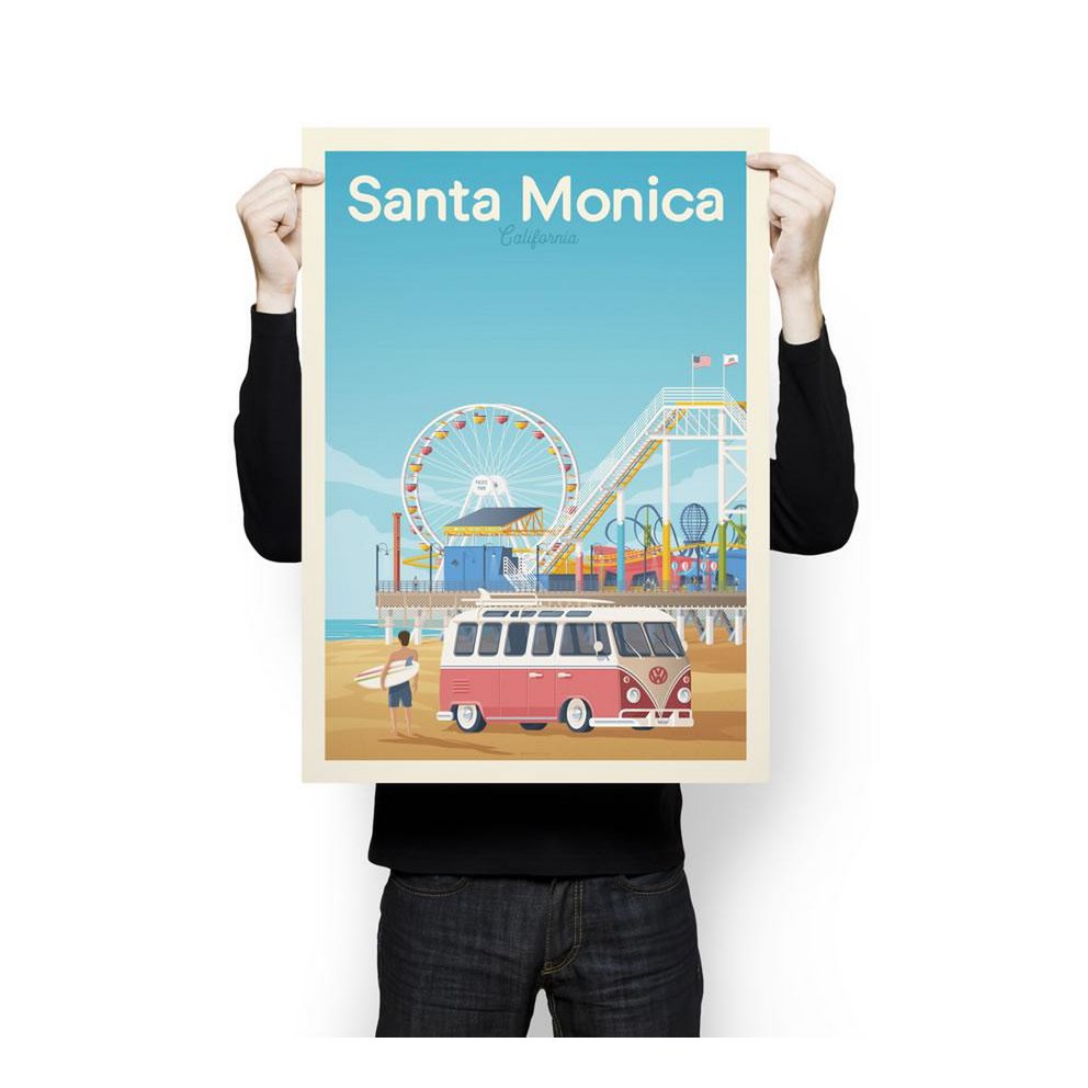 Vintage Poster van Santa Monica | Poster City Santa Monica California Verenigde Staten