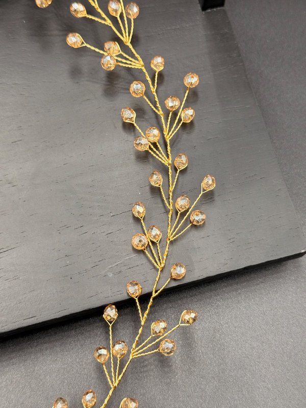 Enredadera de pelo de cristal de cristal dorado claro con elección de alambre