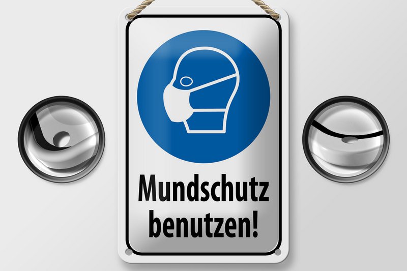 Tin sign note 12x18cm use face mask decoration
