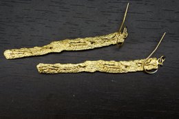 Boomschors oorbellen: handgemaakte natuursieraden (14k goud op zilver)