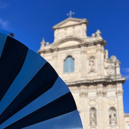 Hand fans, fans, dark blue opaque, sustainable