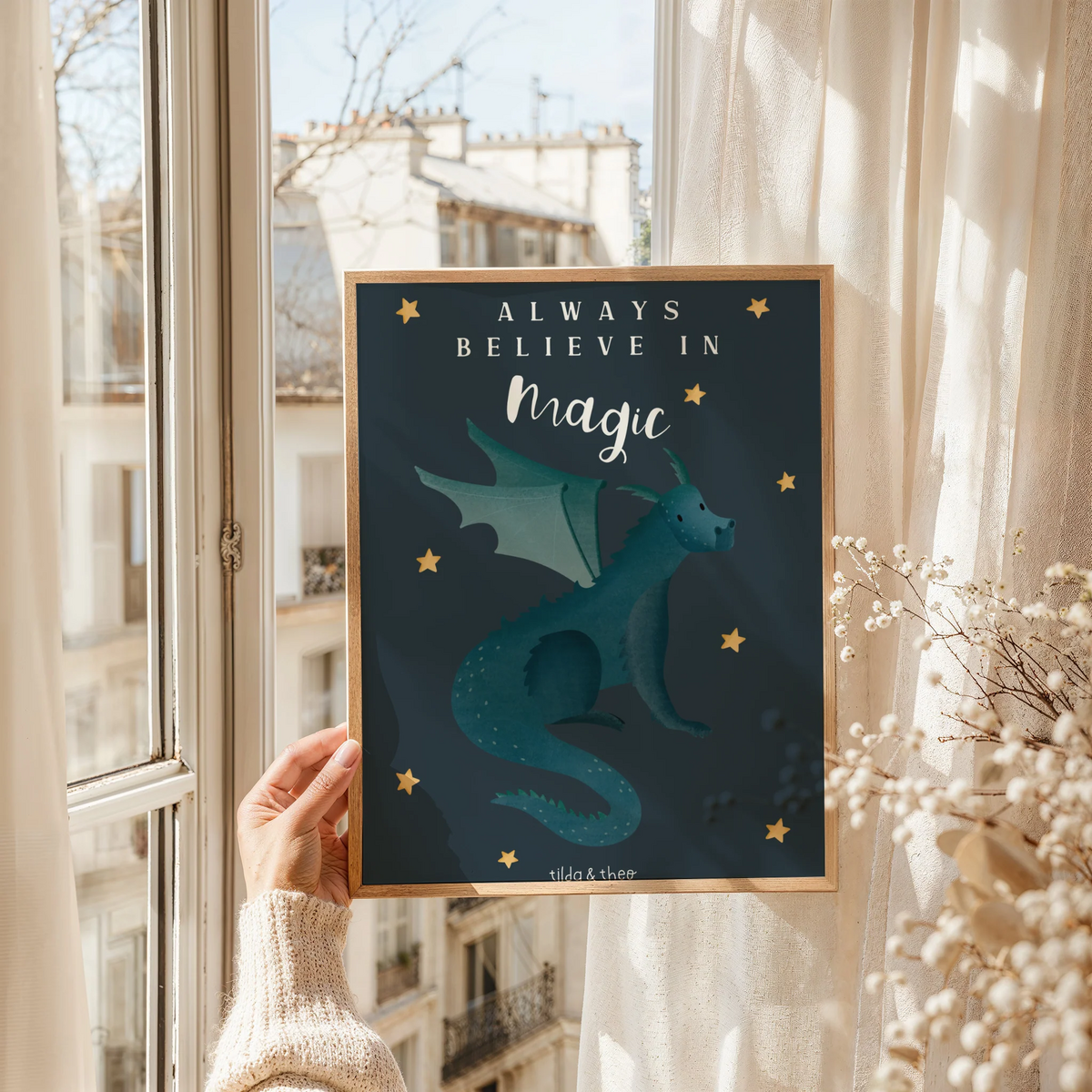 Poster Dragon Magic "Always believe in Magic" - reading corner print children's poster