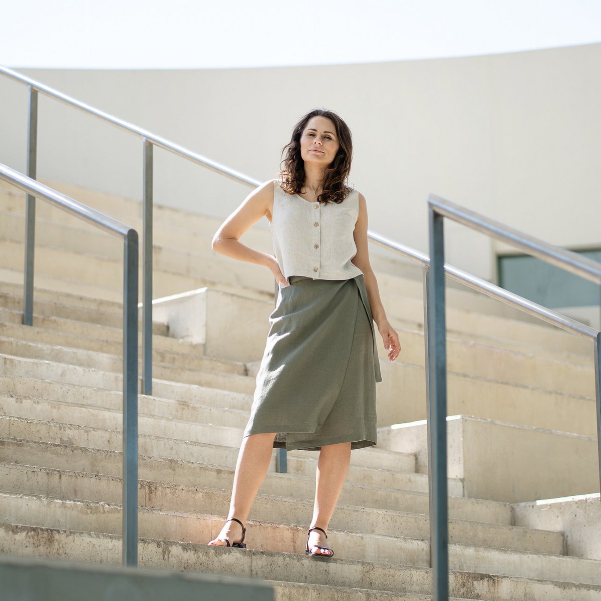 Pulsante Front Crop Top Monica