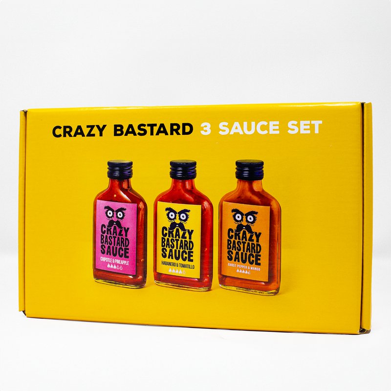 Sauce Piquante Crazy Bastard - (Boîte Best-seller 3x 100ml)