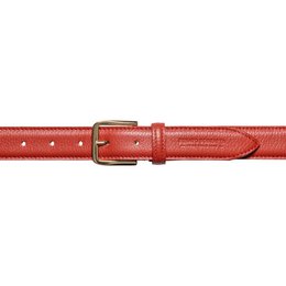 RB4023AM | Damesriem gemaakt in Italië van echt dollar generfd leer. Gesp met glanzende gouden afwerking. Paprika kleur. Afmetingen: 115 x 3,0 x 0,5 cm (taille 100 cm)