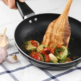 Spatule en bois d'olivier | Ciré de qualité alimentaire | Tourneur plat