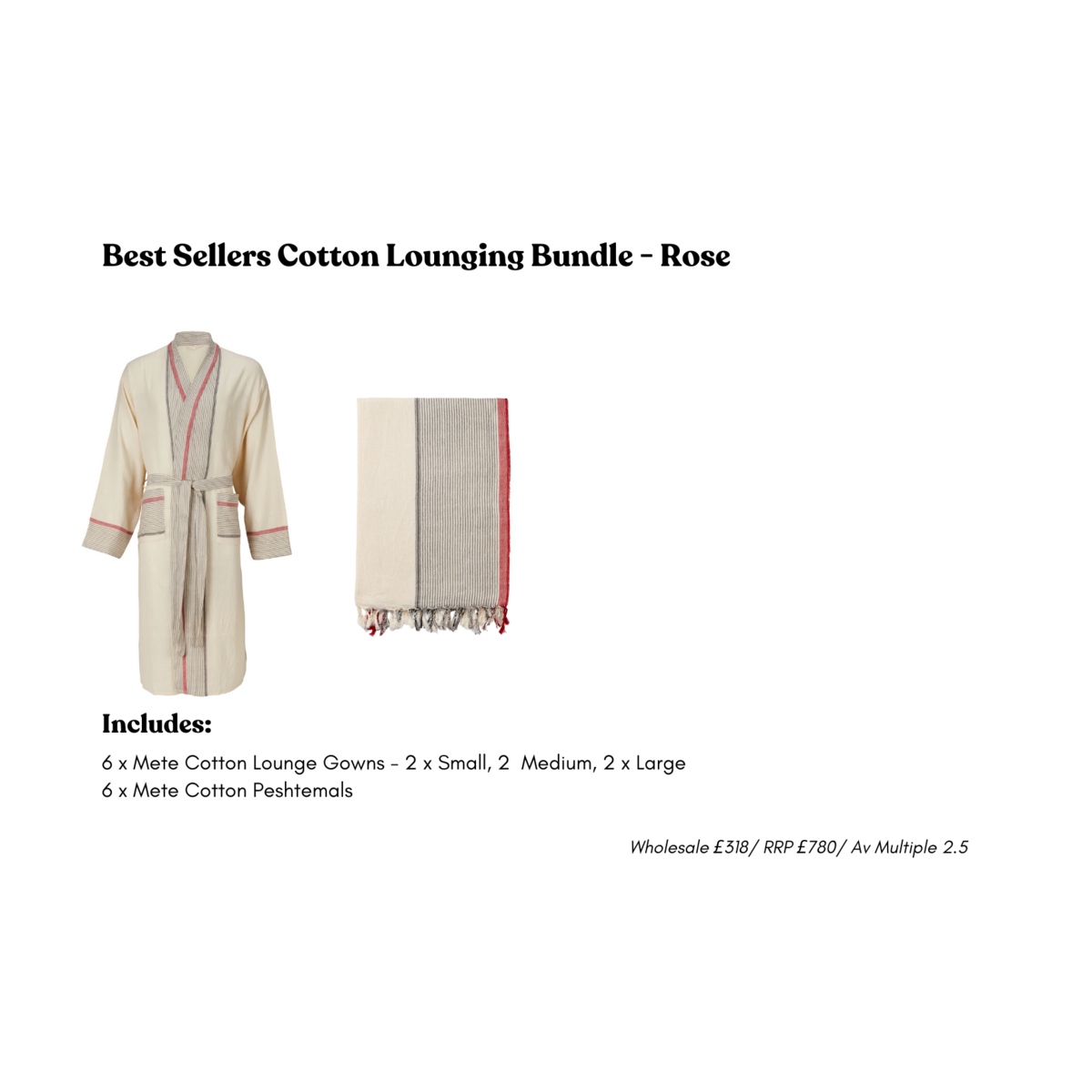 Lüks Mete Lounge-Kleiderpaket - Rose