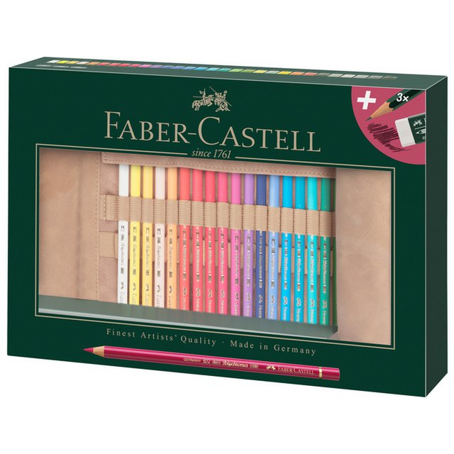 Rollkoffer FC Polychromos Bleistifte 34-tlg., 3x Graphitstifte 9000, 30 Polychromos