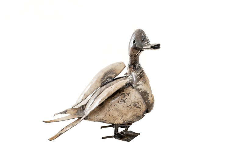 ZIMBA-ARTS MÉTAL BLANC HAPPY DUCK PETIT
