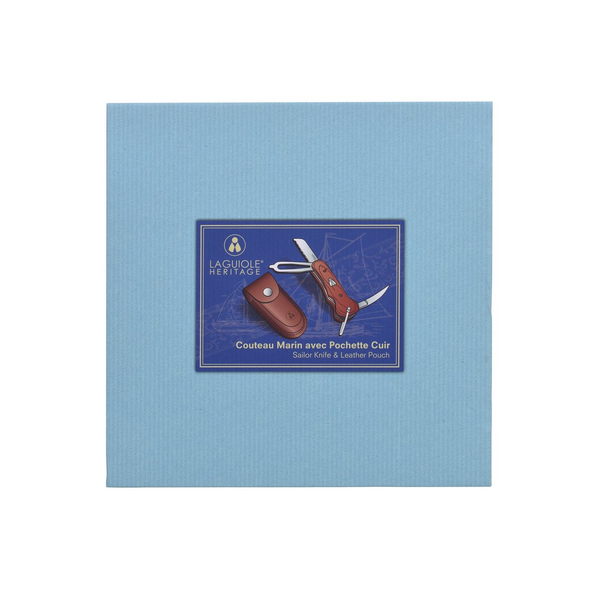 Couteau Pliant de Marin - Coffret cadeau - Couteau Multifonctions - Livré avec un étui en cuir
