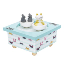 Carillon con gatto e topo danzante