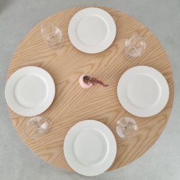 Round table Jubi natural ash veneer