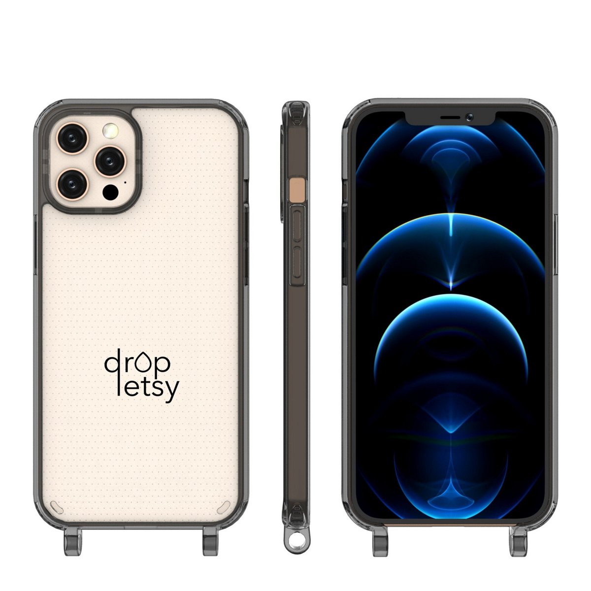 Etui na telefon iPhone 12 Series SZARE przezroczyste