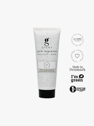 rauwe espresso gezichtsscrub + masker