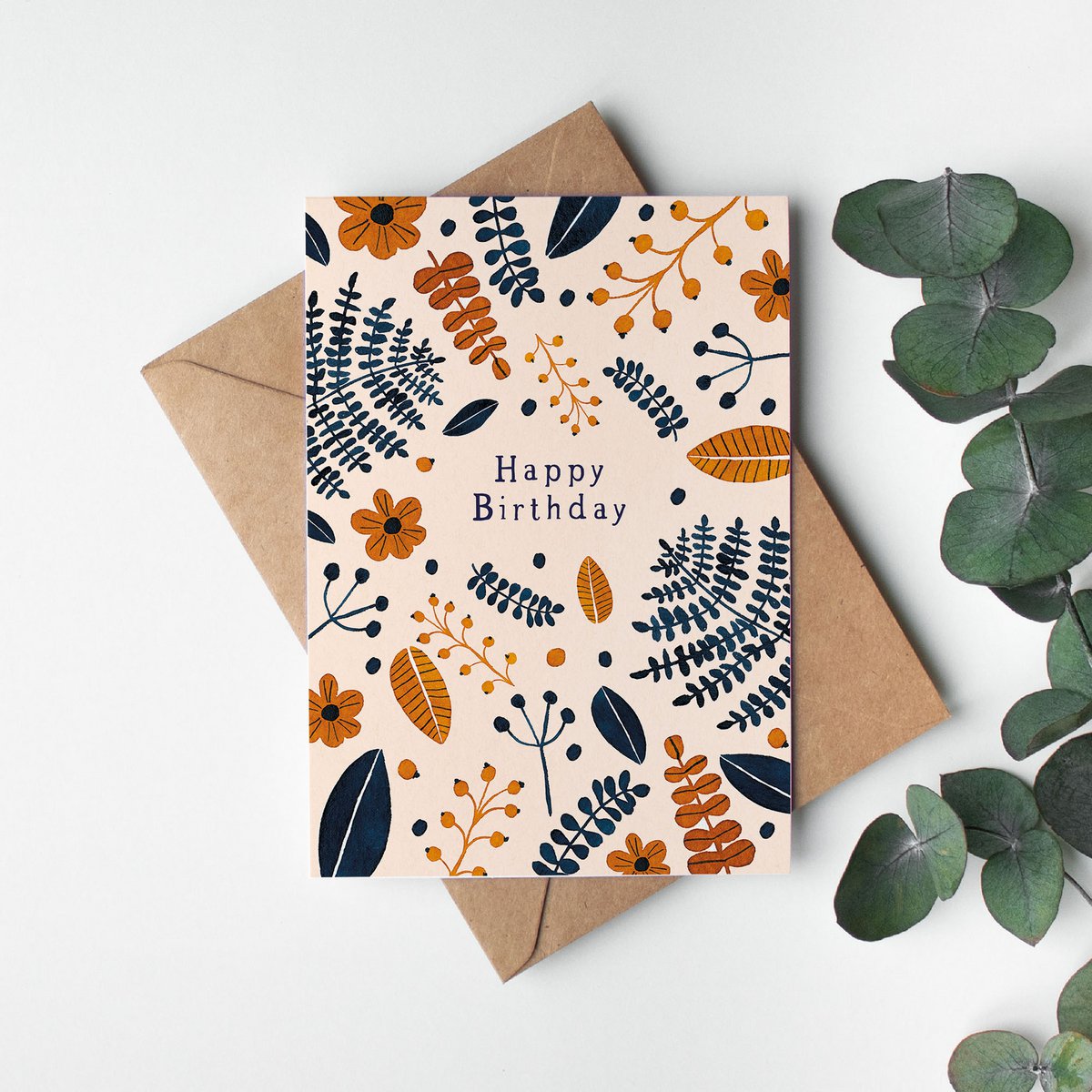 Folding card "Happy Birthday Wild Leaves" | birthday