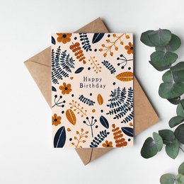 Folding card "Happy Birthday Wild Leaves" | birthday