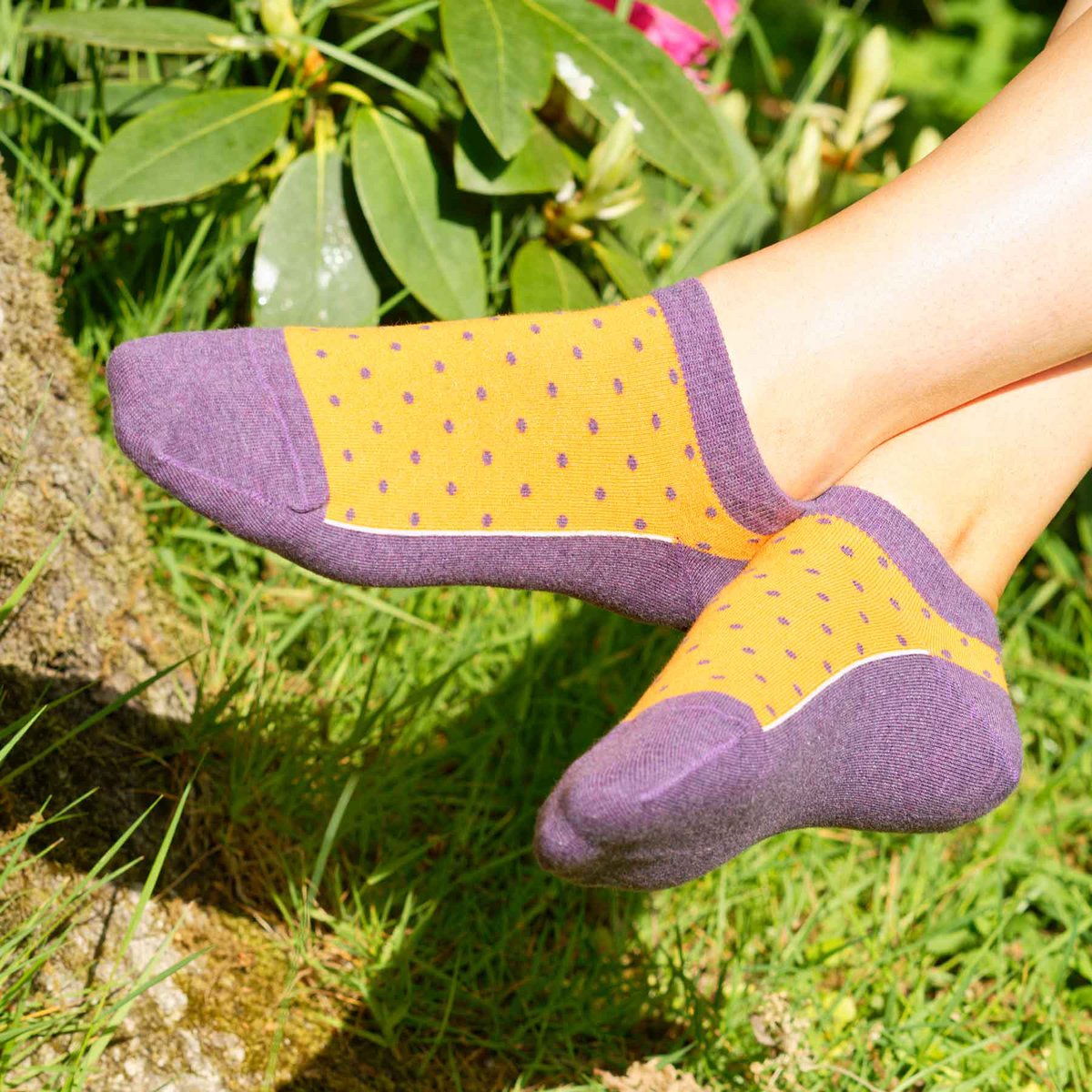 Polka Women's Organic Trainer Socks - Berry