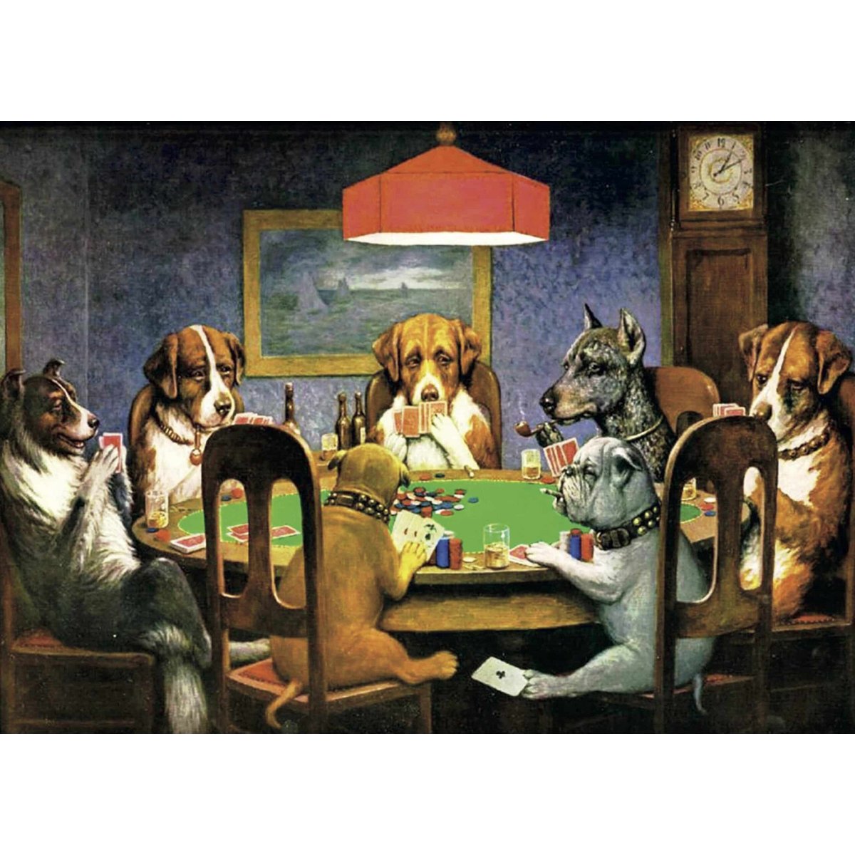 Póster Coolidge - Perros jugando al póquer