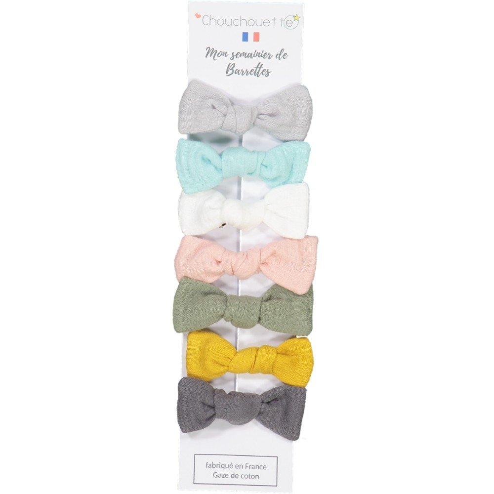 Cotton gauze knot barrettes weekly