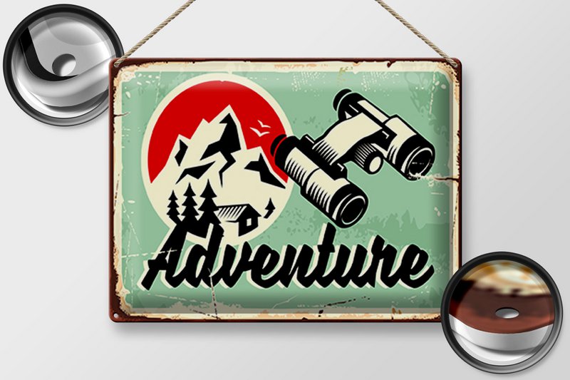 Tin Sign Retro 40x30cm Adventure Adventure Outdoor