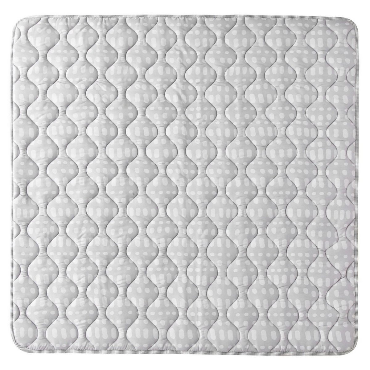 Matowa pikowana mata do zabawy Hakuna – Hygge, szara (1,27 x 1,27 m)