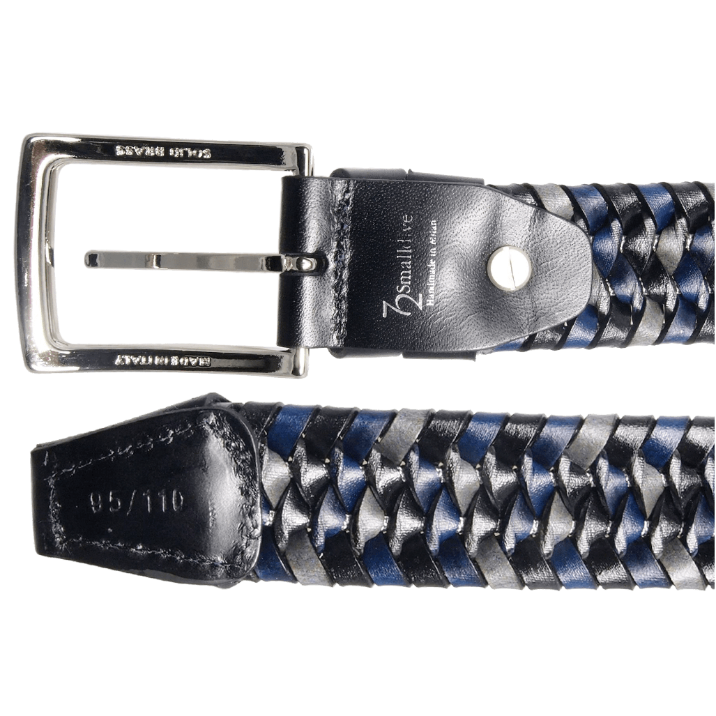 34 mm Tri-Color Elastic Weave Bælte Sort