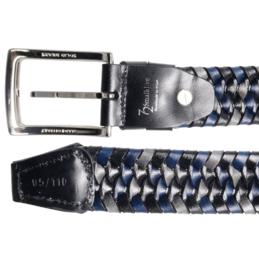34 mm Tri-Color Elastic Weave Bælte Sort
