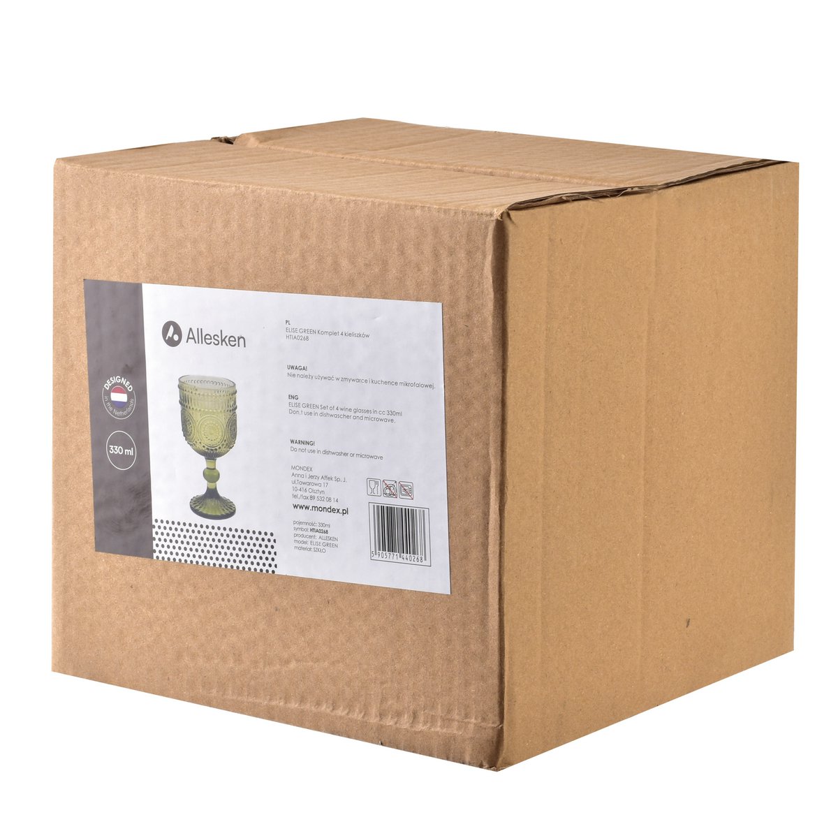 ELISE GREEN Set of 4 glasses 330ml8,9x16,5cm