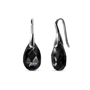 Boucles d'oreilles Teardrop Hook - Argenté et noir