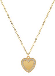 Accentketting met hartjeshanger "Paulina", roestvrij staal, ion-plated, goudkleurig