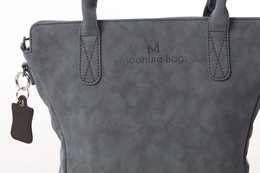 Hand/shoulder bag Dark blue curvy design