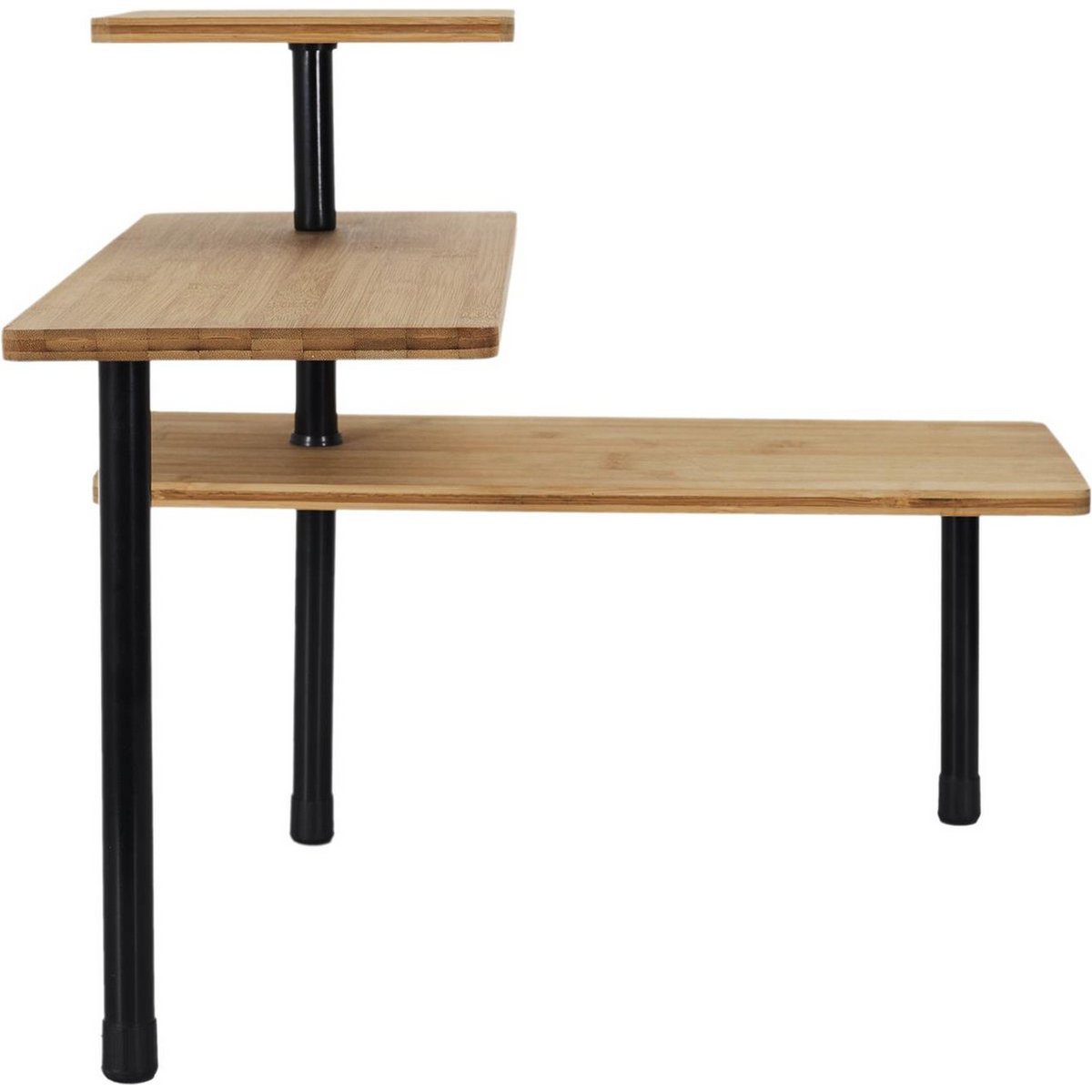 Bamboe Hoekrek – 3-Lagen - 43 x 27 x 43 cm - Ruimtebesparend Keuken Opbergrek – Badkamer Organizer - Hoekkastje – Duurzaam Plantenrek – Bruin