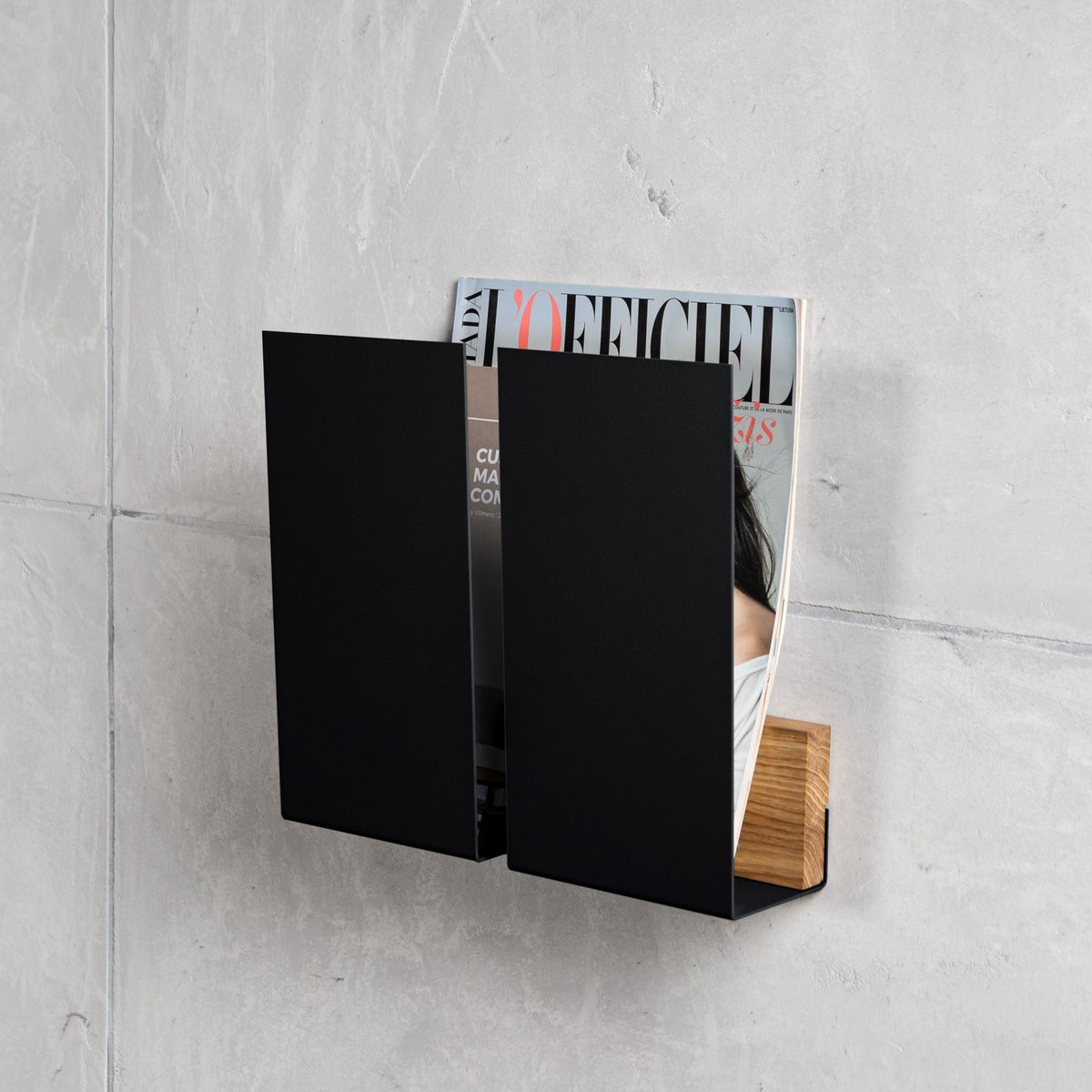Revistero de pared WINGS, blanco, gris, verde, negro