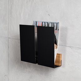 Wall magazine rack WINGS, white, grey, green, black