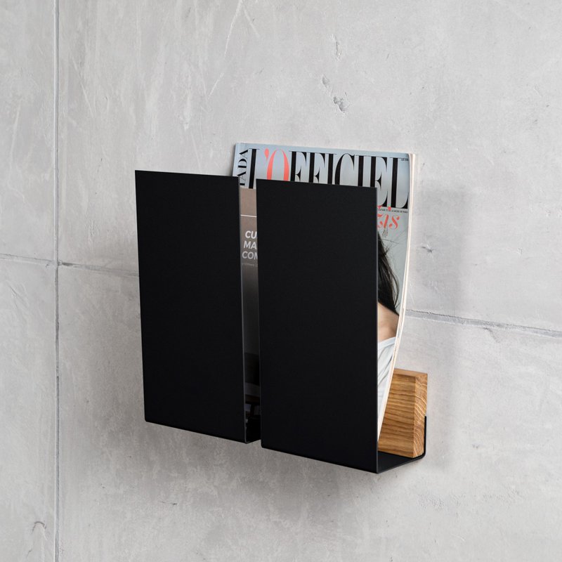 Wandtijdschriftenrek WINGS, wit, grijs, groen, zwart