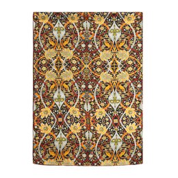 Bufanda de seda floral vintage con motivos adornados de pájaro y floración