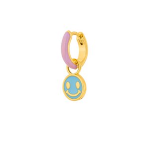 Enkele Creoolse "Happy" EMOJI, 18K geelgoud verguld