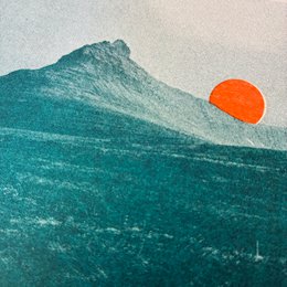 Riso Postkarte Teal Sunset 2nd Edition, Risographie, DIN A6