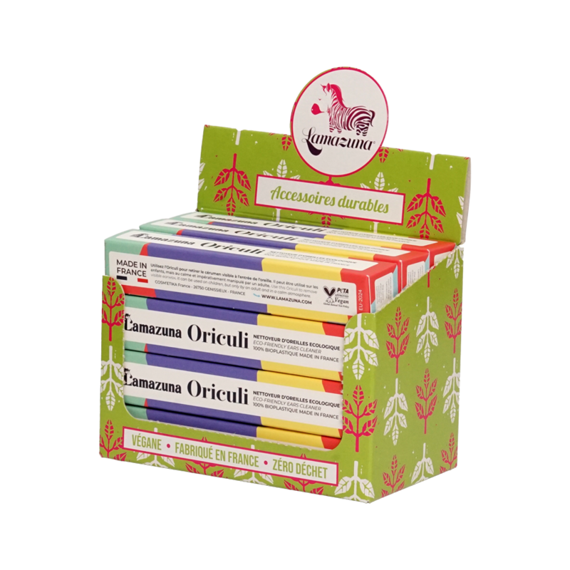 Oriculi in bioplastic - Mix of 4 colors (purple, green, red, yellow)