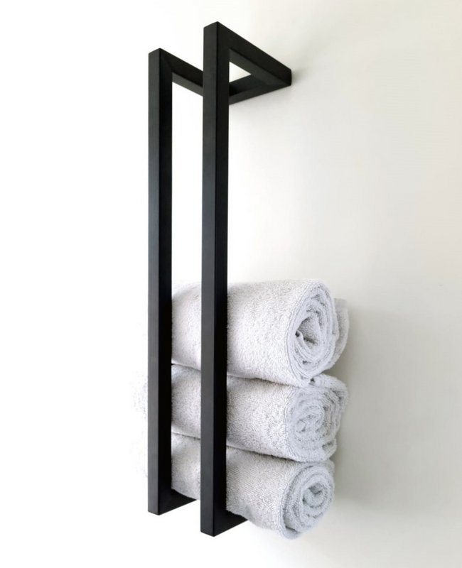 LS COLLECTION® Portarotolo di lusso in acciaio inossidabile - Portarotolo - Portarotolo - Portarotolo di ricambio Nero - Porta asciugamani - Porta asciugamani - Porta asciugamani - Portaoggetti - Rack - Nero opaco - Appeso - Autoadesivo - Moderno