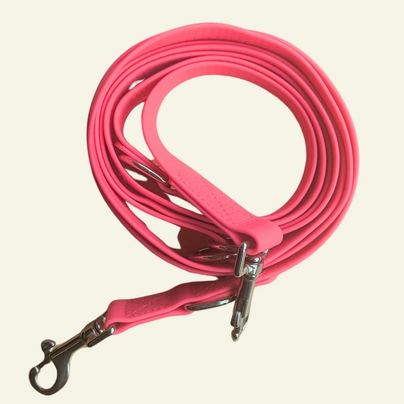 Waterproof multi-position leash Neon pink