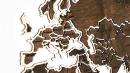 Weltkarte aus Holz, Weltkarte aus Holz