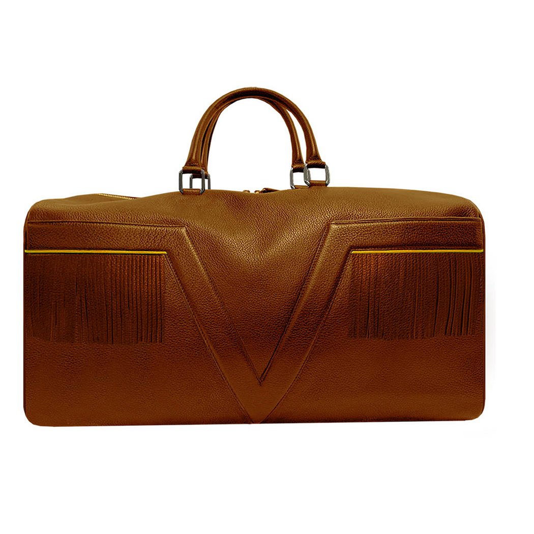 VUE LAC Reistas Initial Collection - Cognac met Franjes - Gele Randen