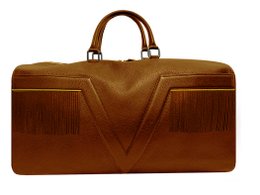 VUE LAC Travel Bag Initial Collection - Coñac con flecos - Bordes amarillos